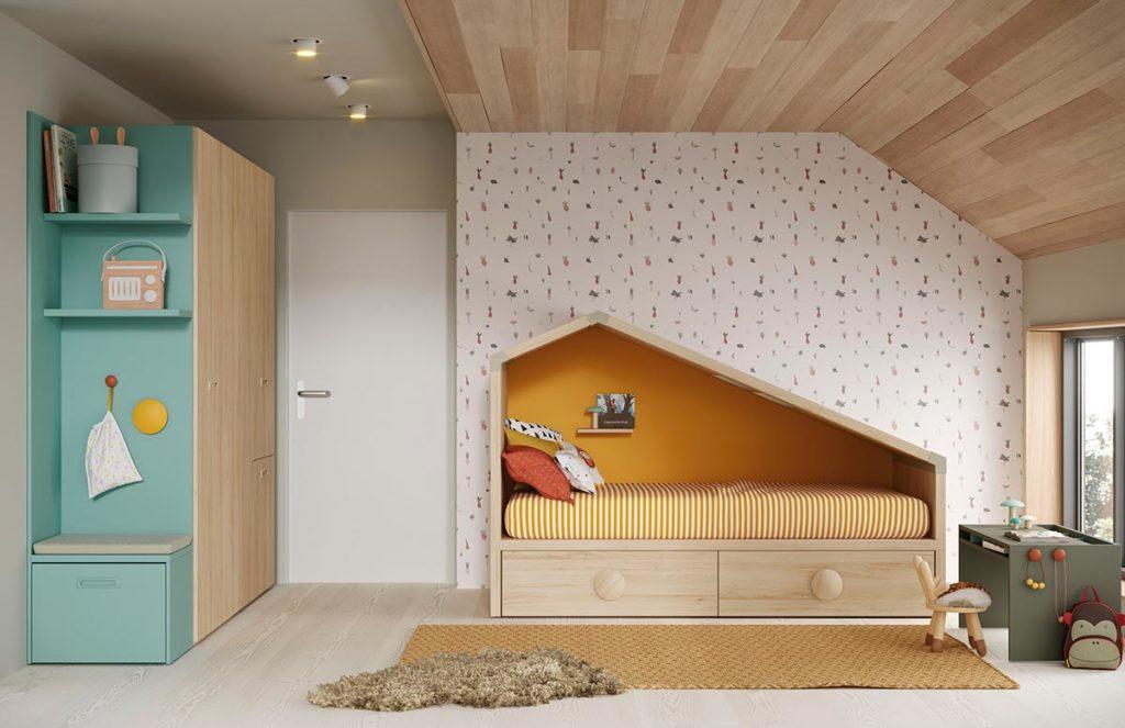 Composición cama cabaña Cottage
