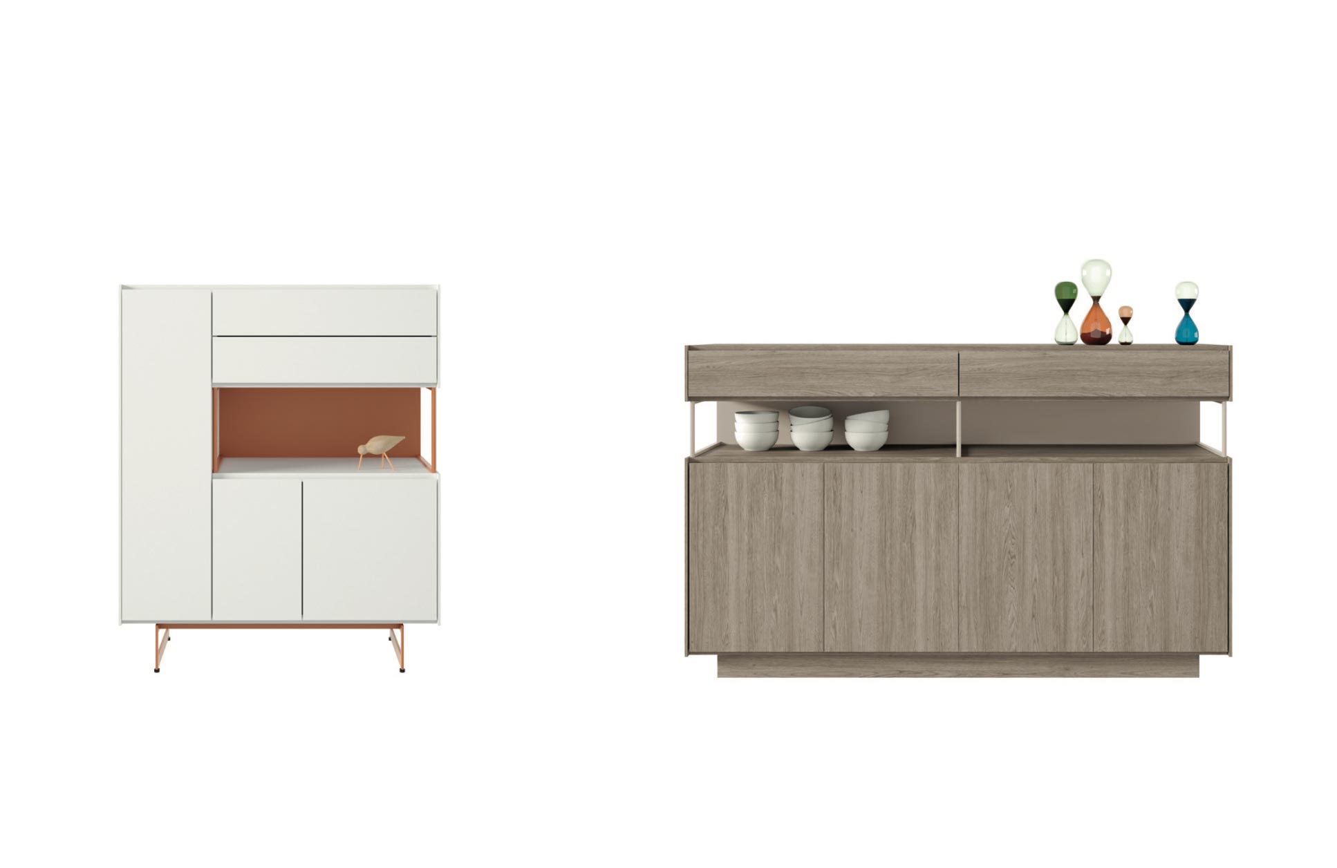 ▷ Composición de dos muebles aparadores prácticos y elegantes