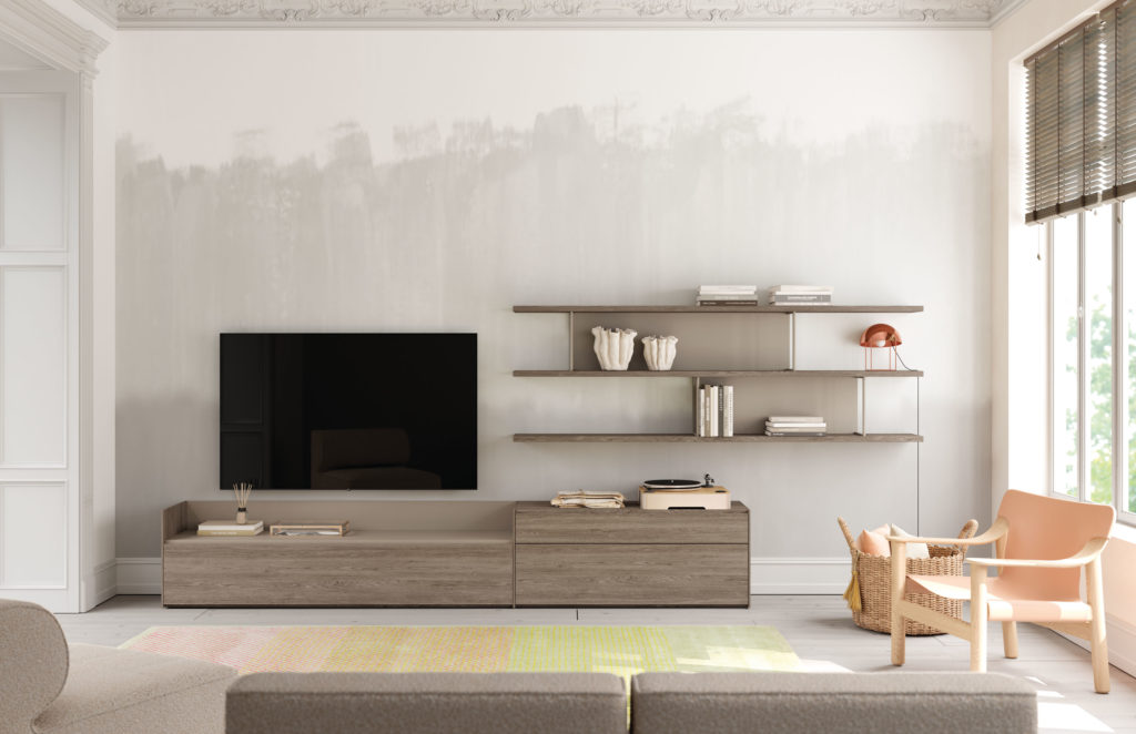 Composición de salón, estanterías, mueble TV AddLiving AddBox 112 de Lagrama