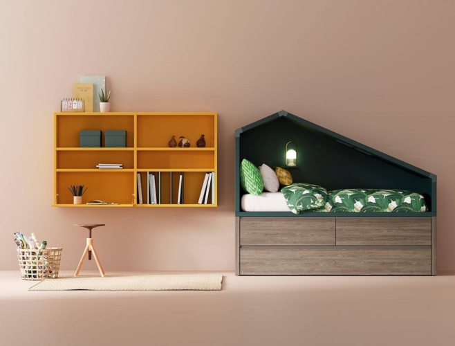 Composición cama Cottage y estantería Airbox Composición cama Cottage y estantería Airbox