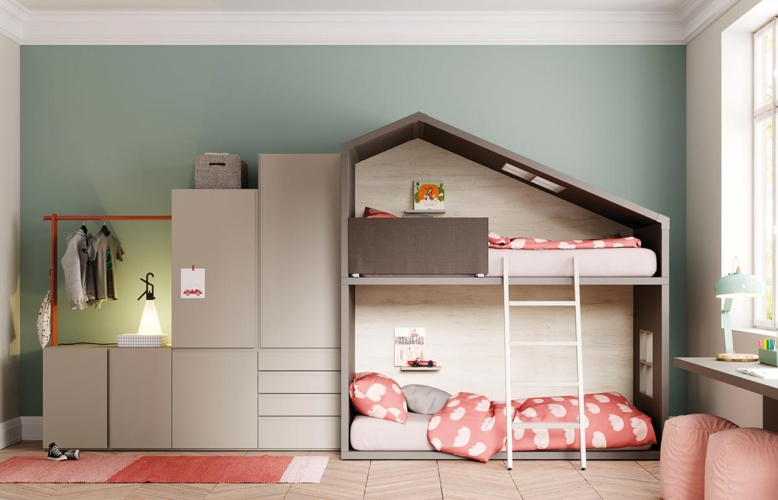 Composición Cottage con armario Dressbox y estantería Airbox Composición Cottage con armario Dressbox y estantería Airbox